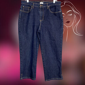 Jaclyn Smith Women’s High-Rise Capri Jeans, Size 12, Dark Blue Denim